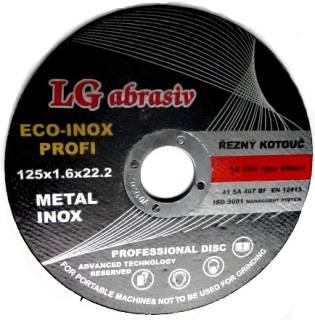 Kotouč řezný 125x1,6 LG eco